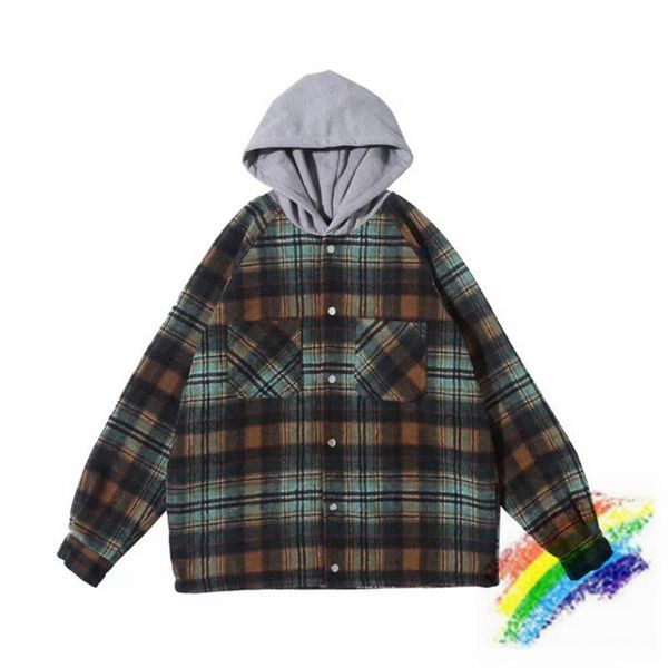 

hooded flannel men women jacket hoodies 3styles, Black