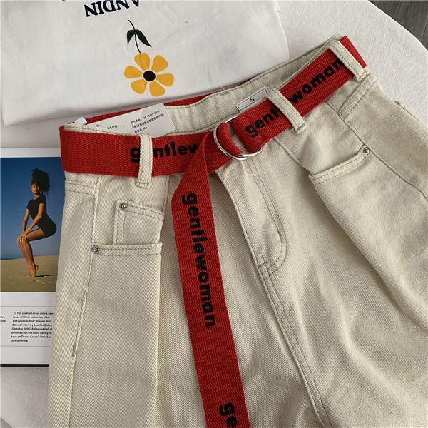 

canvas harajuku style letter printed double d ring canvas strap long jeans belts for women men belt, Black;brown