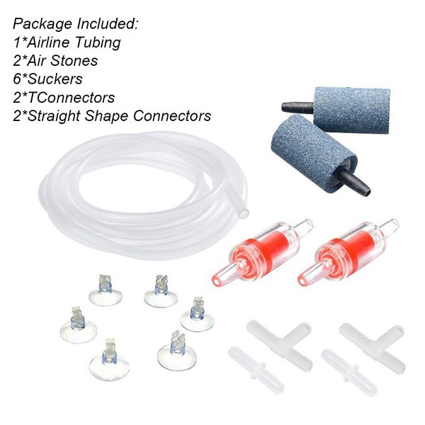 

13pcs/set 4m hose oxygen rubber airline tubing portable home fish tank aquarium