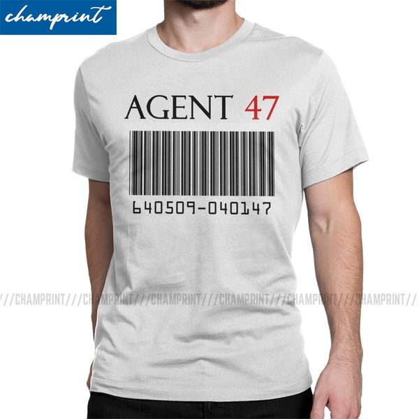 

agent 47 t shirt for men cotton vintage t-shirts crewneck hitman video game tee shirt short sleeve gift idea