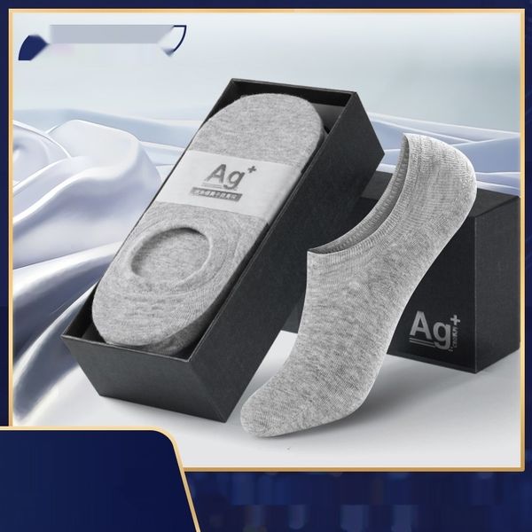 

новый эластичный хлопок невидимый невидимые дезодорирующие носки мужские ион серебра антибактериальным дышащий эластичный хлопок носки 6 пар, Black