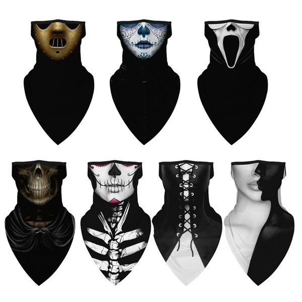 

cycling caps & masks face cover scarf neck outdoor sport earloop headband fashion funny windproof dust wrap camping halloween accesso, Black