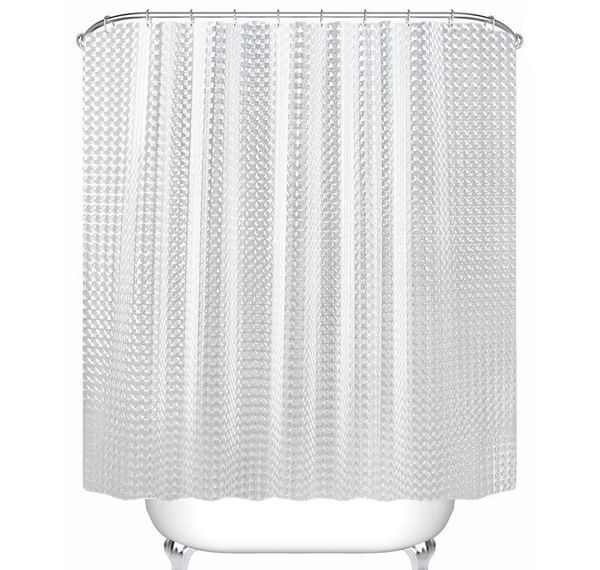 

bathroom waterproof 12pcs with 3d curtain sdarisb clear curtain shower hooks white transparent luxury curtain bath peva plastic hqcey