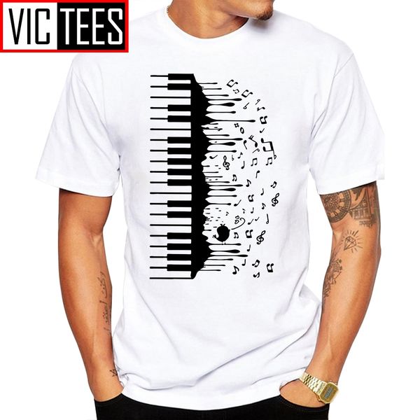 

men's casual t-shirt song piano keys designer t shirts teenage tee shirt new style 100% cotton
