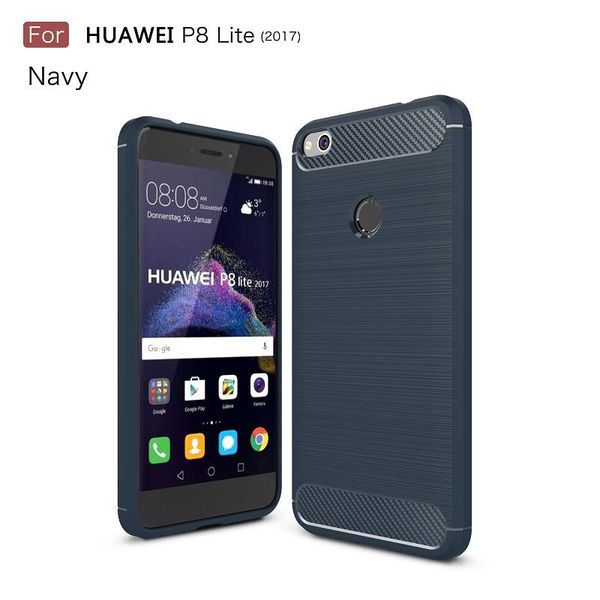 

cgjxs1pcs new phone cases for huawei p8 lite 2017 tpu carbon fiber brushed slim case for p8 lite 2017 phone cover 2017 hot