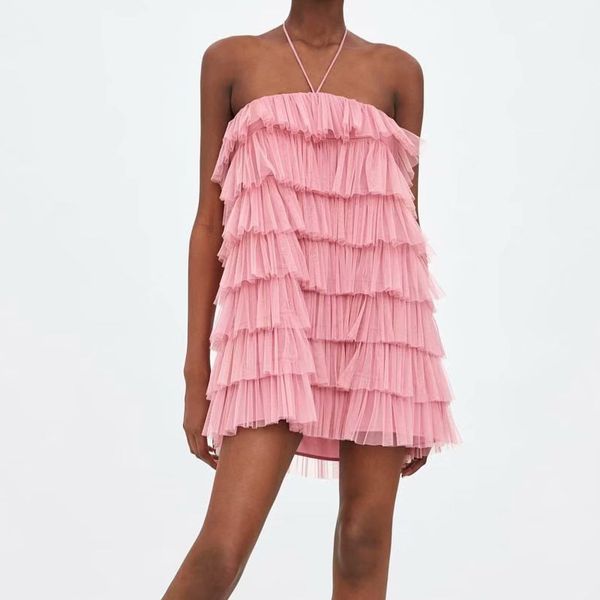 

summer women dress casual solid color decorative folded gauze strapless dress vestidos, Black;gray