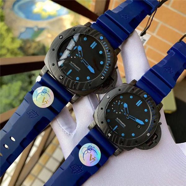 

super 121 v7 montre de luxe male 47mm. female 42mm 2555 mechanical movement watches carbon fiber watch case 50m, Slivery;brown