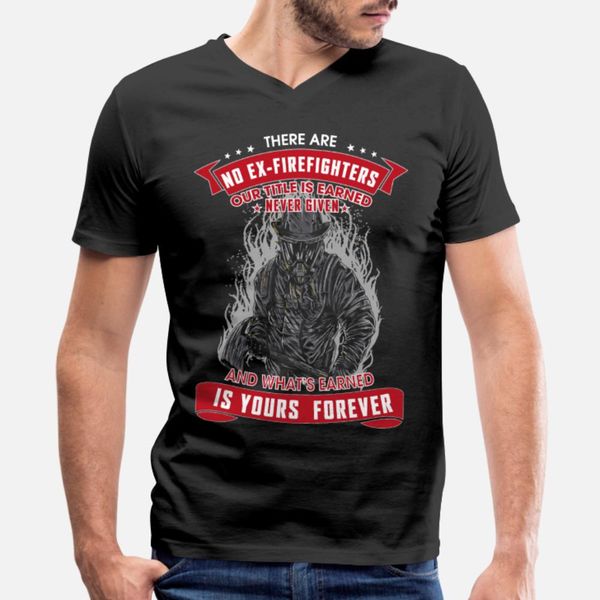

there are no ex firefighters retirement gift t shirt men create tee shirt crew neck solid color gift fashion summer formal shirt