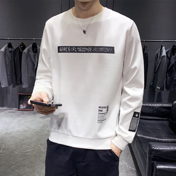 

2020 sweater men's coat pullover autumn new sports coat trendy casual loose long sleeve round collar pullover, Black