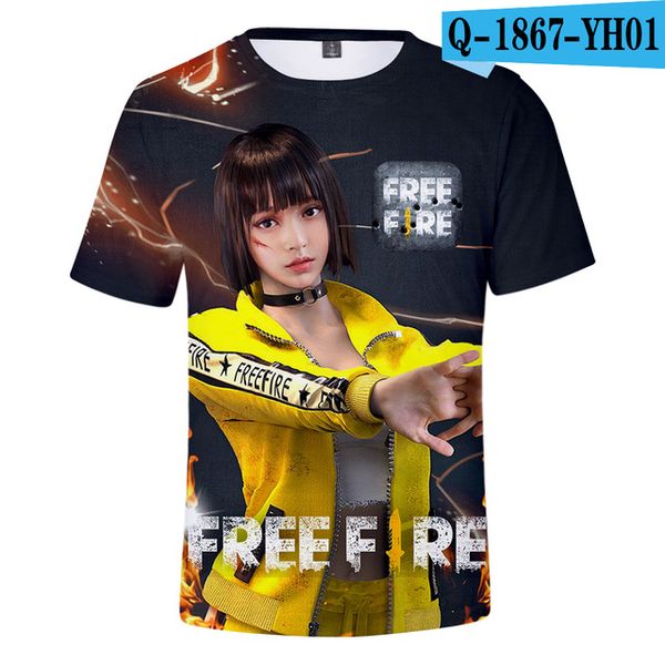 

fire shooting game 3d summer boys/girls print 3d print shirts hentai harajuku kawaii men clothing