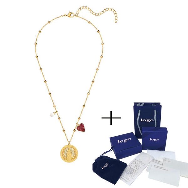 

mina bear 2020 new lucky goddess necklace shining angel crystal sending girlfriends romantic jewelry, Silver