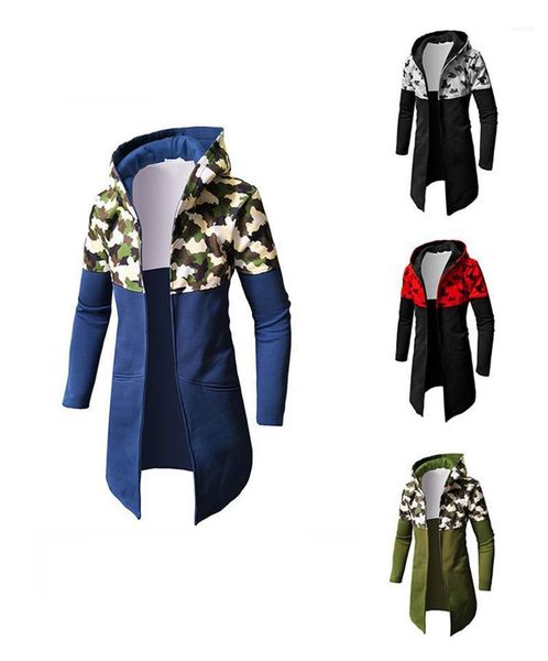 

men trench coat slim long sleeve patchwork color mens coats casual stand collar cardigan male outerwear camouflage, Tan;black