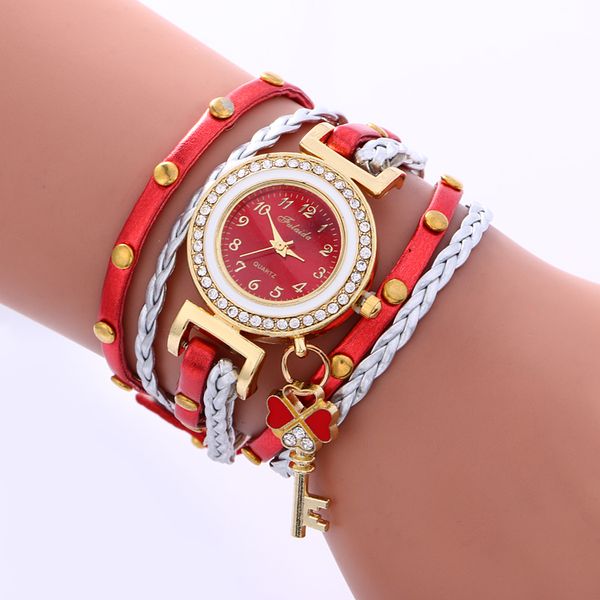 

fashion women crystal bracelet watch women quartz wristwatch dress leather casual bracelet watches 916953, Slivery;brown