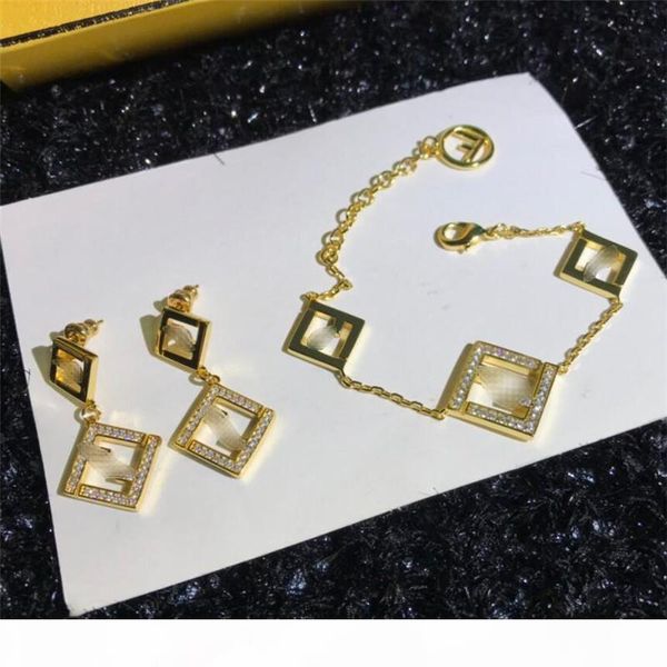 

stylish letter women earrings fashion hollow personality charm lady bracelets birthday gift for girls bangles jewelry, Golden