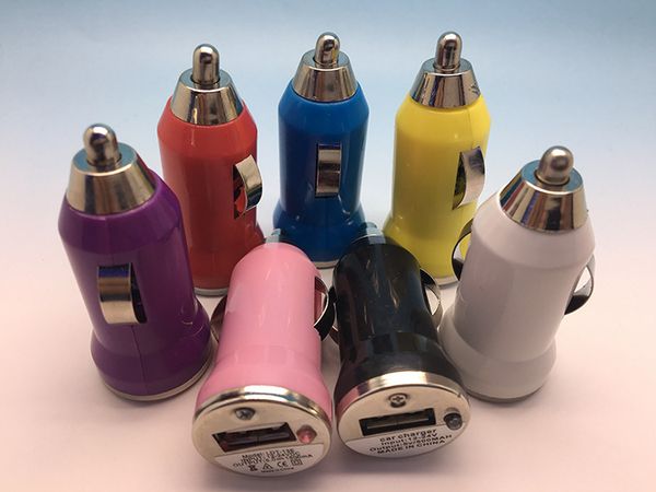 

colorful mini usb car charger 5v/1a portable charger adapter socket for iphone samsung huawei moto