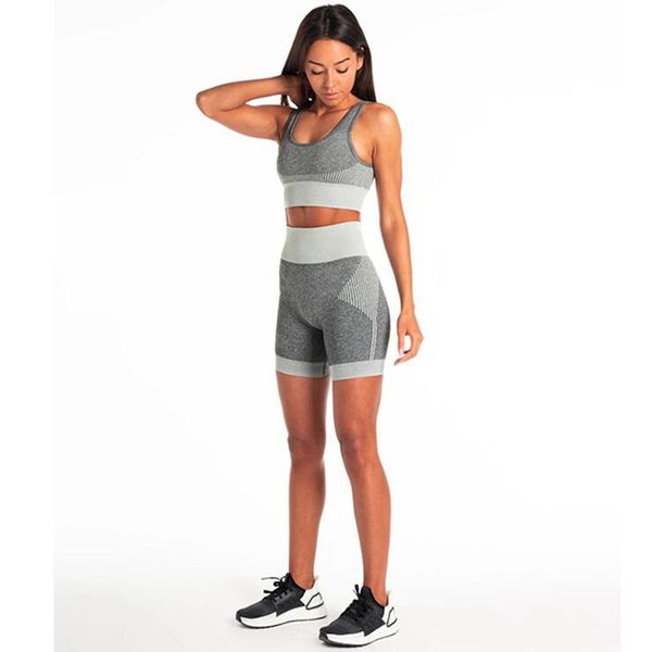 

new women seamless yoga set fitness sports suits gym cloths yoga bra high waist running shorts workout clothing, White;red