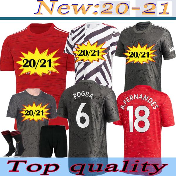 

20 21 manchester rashford b. fernandes pogba soccer jerseys martial football shirts united 20 21 utd sancho uniforms, Black;yellow