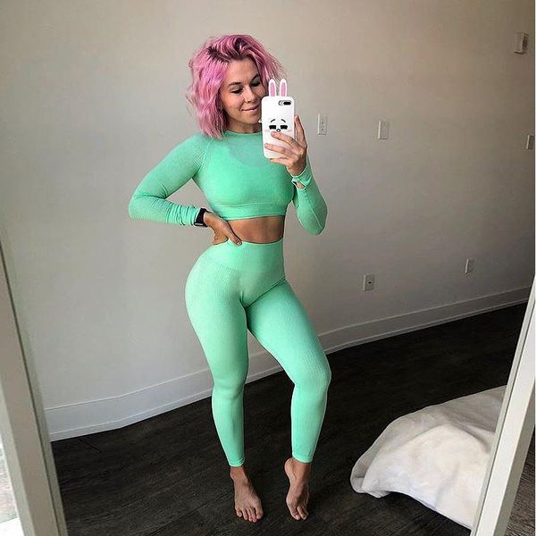 

women yoga set 2 piece set high wasit tracksuit clothes crop slim fitness mesh patchwork womens gym outfits, White;red