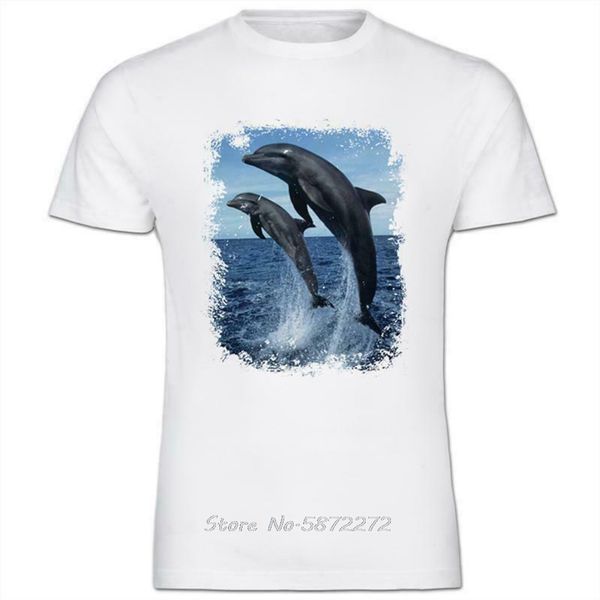 

dolphins jumping mens cotton t-shirt hip-hop tee shirt