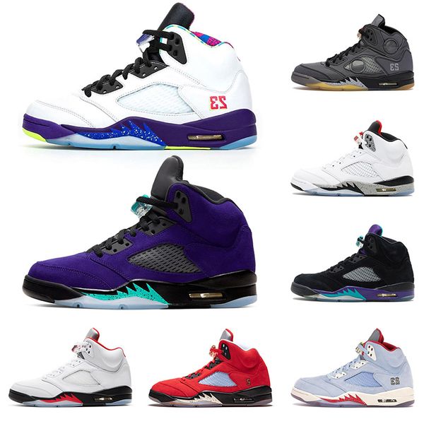 

selling 5s alternate grape jumpman mens basketball shoes trophy room ice blue black muslin white fire red women trainers off 36-47