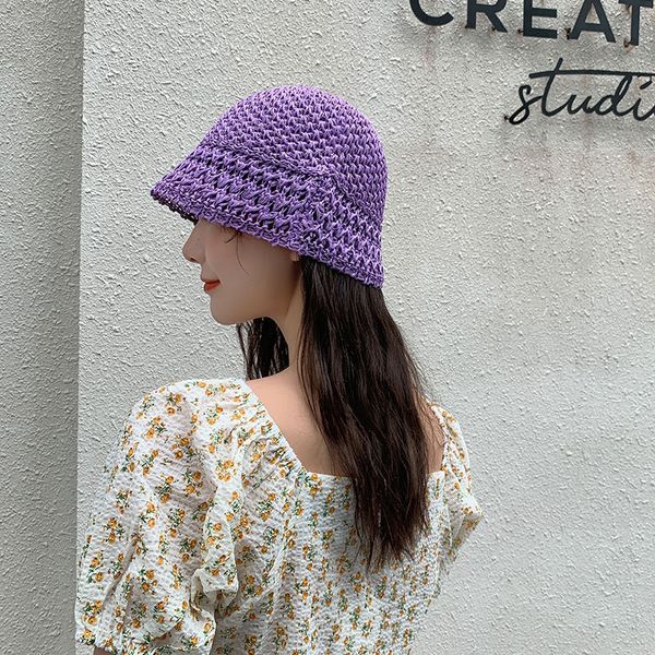 

2020 new fashion cutout bucket hat summer sun hats for women hollow flower fishermen hat casual lady bucket, Blue;gray