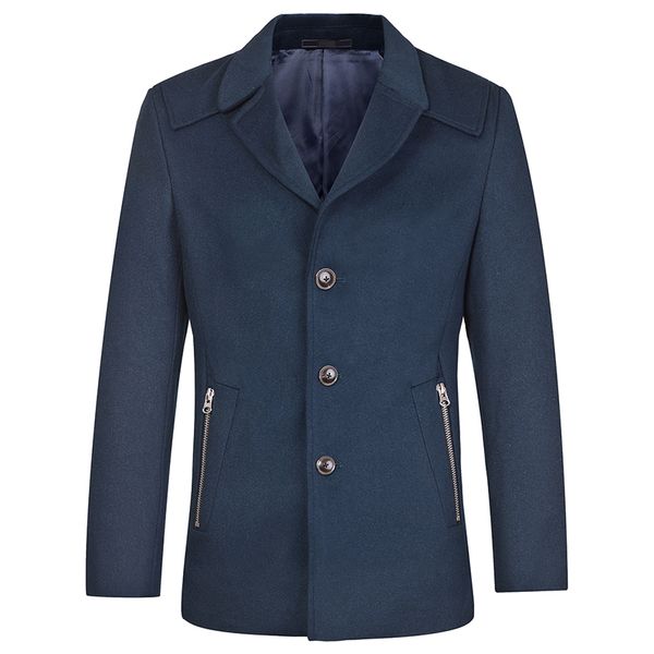 

winter fall casual mens male turn down collar navy brown woolen coat , overcoat for men , 2020 male autumn wool coats, Black
