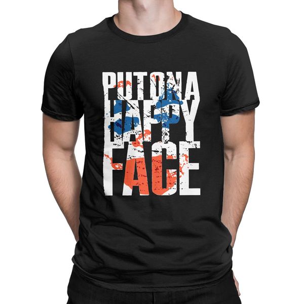 

мужские футболки joker кладем на happy face урожай хлопка майка с коротким рукавом comics t shirt round neck tops лето новый