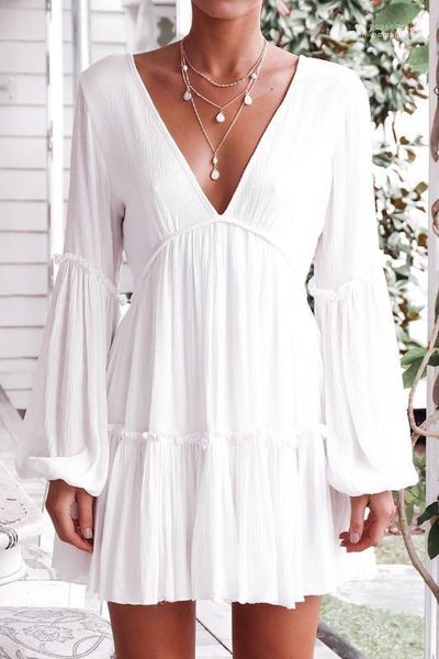 

spring beach casual dresses women deep v-neck designer pleated dress sexy, Black;gray