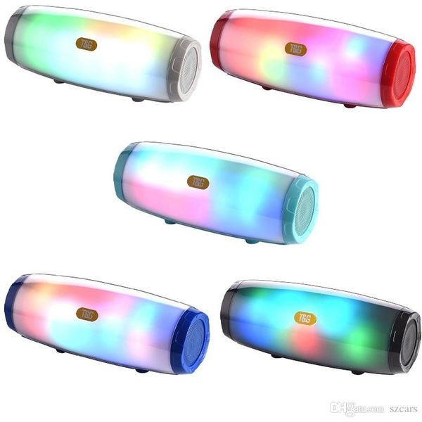 

tg165 bluetooth speaker led flash portable audio player stereo sound hifi subwoofer deep bass speaker 1200mah music box