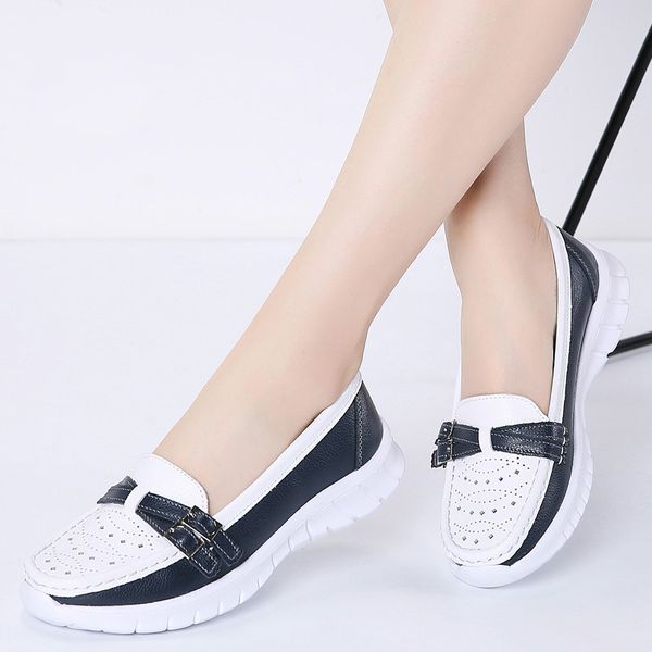 

2020 autumn women flats mary jane leather shoes slip on ballet flats ballerines woman flat loafers walking shoes, Black