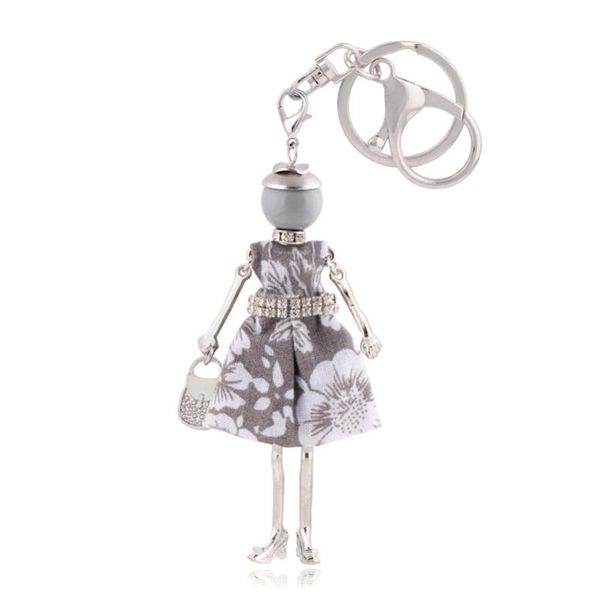 

2020 fashion keychain girl bag car pendant charm key chain for women lady lovely gift jewelry, Silver