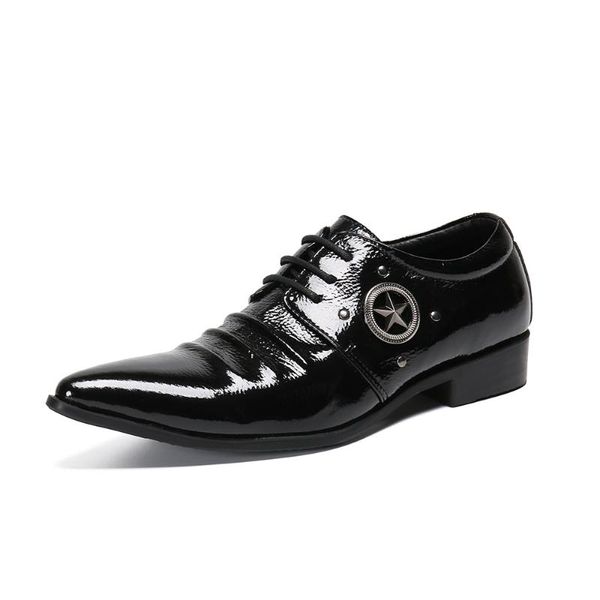 

christia bella british style men's plus size pointed toe genuine brogue leather shoes fashion man party prom dress oxfords shoes, Black