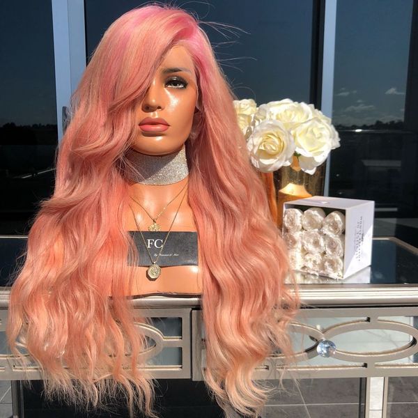 

women's wig european and american fashion long curly hair synthetic fiber] gradient dyed middle division headgear factory, Black