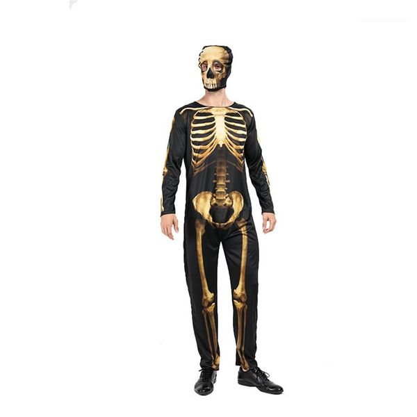 

cosplay costume with mask casual long sleeve skinny theme costume fashion festival clothes halloween gold skeleton, Black;red