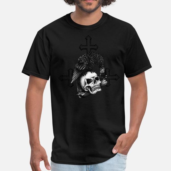 

raven skull tattoo drawing eye t shirt men designing short sleeve o-neck kawaii interesting new fashion summer style original shirt