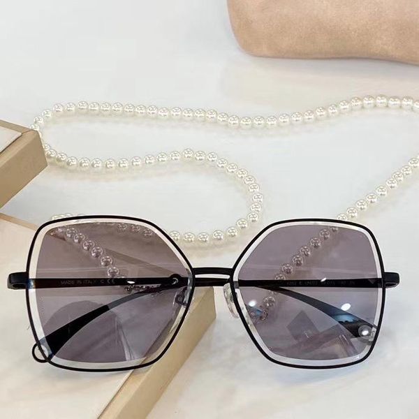 

fashion black sunglasses 4262 with pearl necklace sun glasses 58mm sonnenbrille women sunglasses gafas de sol new, White;black