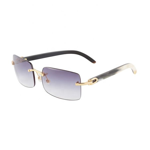 

тонкий rimless прямоугольный металлический рог буйвола очки, Silver