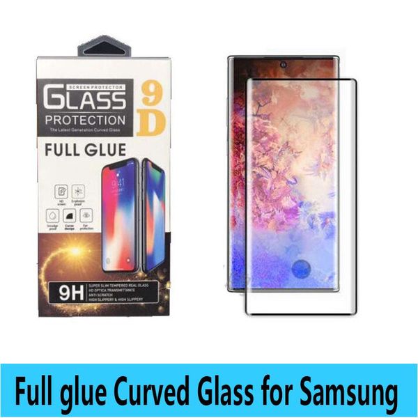 

cgjxsfull glue tempered glass for note 10 case friendly 9d curved screen protector film for note 10plus s10 s8 s9 plus