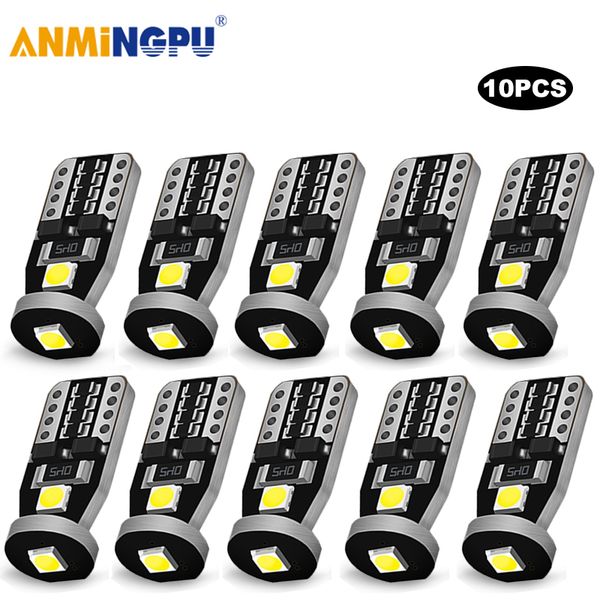 

anmingpu 10x t10 w5w led 3030smd w5w led bulbs 168 194 clearance lights reading lamp auto dome light car bulbs white12v