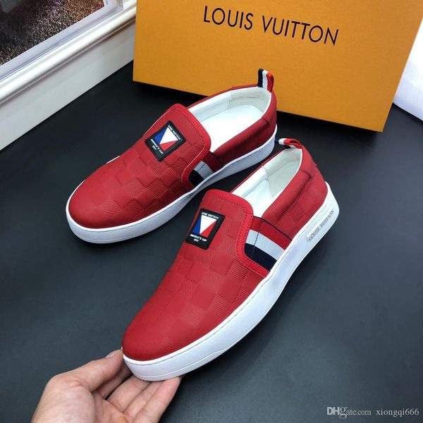 

men's flat shoes, luxury designer fashion sneakers, comfortable and versatile, many colorsas, Red;white