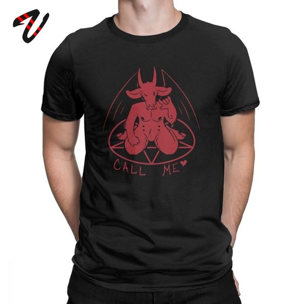 

satanic men tshirt call me baphomet t shirt demon cotton clothing vintage devil tee shirt print occult pentagram t-shirts