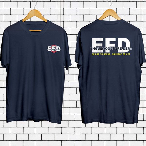 

2019 fashion efd englewood fire dept firefighter fire service navy t shirt tee shirt