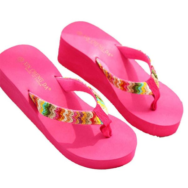 

2020 new arrival summer platform sandals beach flat wedge patch flip flops lady slippers korean slippers fashion outdoor a50, Black