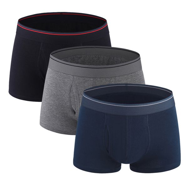 

2020 men's fashion boxer briefs underwear men's soft cotton comfy underwear pack comfy boxers solid color seamless new, White;black