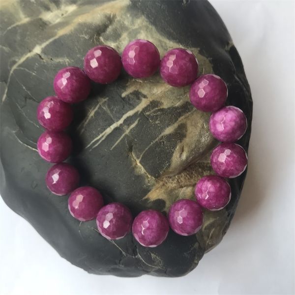 

ювелирные изделия грановитой 12mm deep purple red рубины бусы браслеты моды природный камень энергия браслет для женщин или мужчины y200810, Black