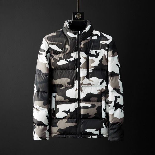 

mens down coat fashion camouflage pattern thick jackets 2020 winter thick clothes new boys hiphop parkas for wholesale asian size, Black