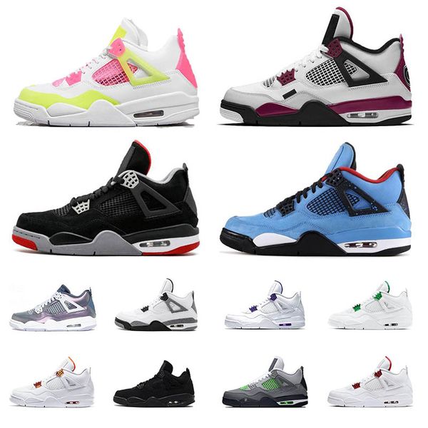 

lemon venom 4 4s men women basketball shoes fire red cactus jack whte the white cement rasta green metallic court purple sports sneakers