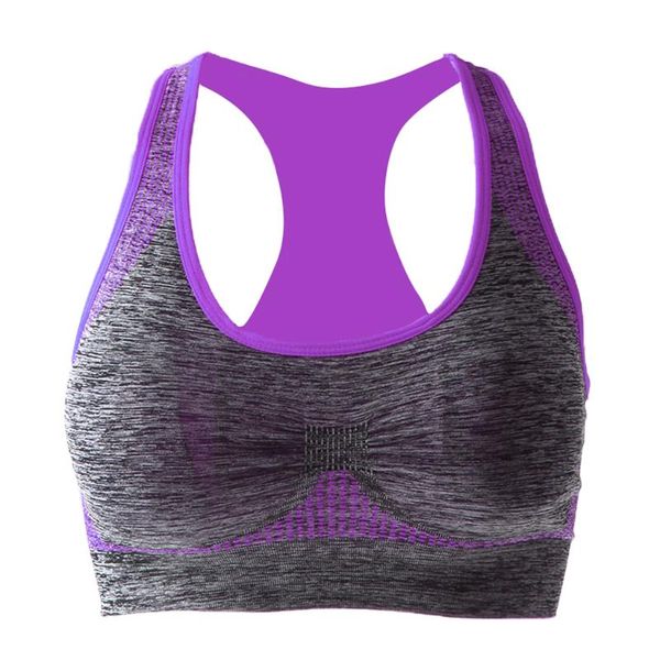 

women racerback sports bras - high impact workout gym activewear bra breathable bra purple, White;black
