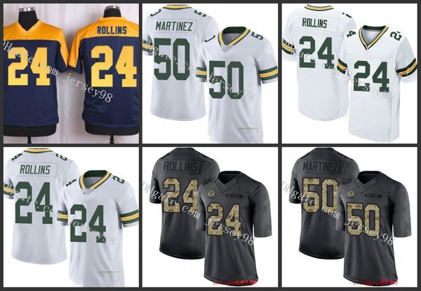

green bay packers white 24 quinten rollins stitched nfl blue 50 blake martinez gunter redjersey, Black;red