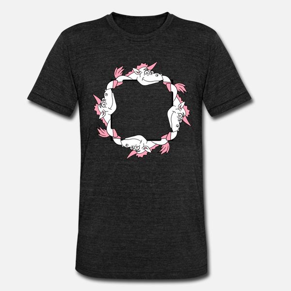 

square circle unicorn comic cartoon wall building t shirt men loose tee shirt crew neck outfit loose new fashion spring standard shirt